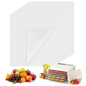 10 Pièces Tapis de Déshydrateur, Feuilles De Déshydrateur en Silicone Avec Bord, Rectangulaire Tapis Déshydratant Antiadhésif