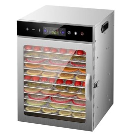 MOOTACO Deshydrateur Alimentaire,Séchoir à fruits 12 plateaux en acier inoxydable avec commande tactile et éclairage,800W séc