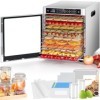 Kwasyo Déshydrateur Alimentaire 12 Plateaux en Acier Inoxydable, 6 Fonctions Préréglées, Déshydrateur 800W, 6 Tapis en Silico