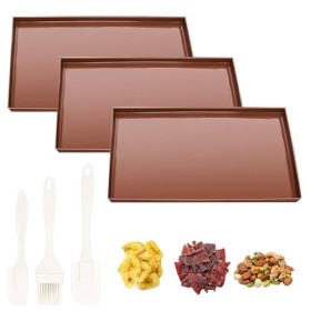 SPORWAY Lot de 4 feuilles de déshydrateur en silicone : film de déshydratation antiadhésif pour déshydrateur automatique avec