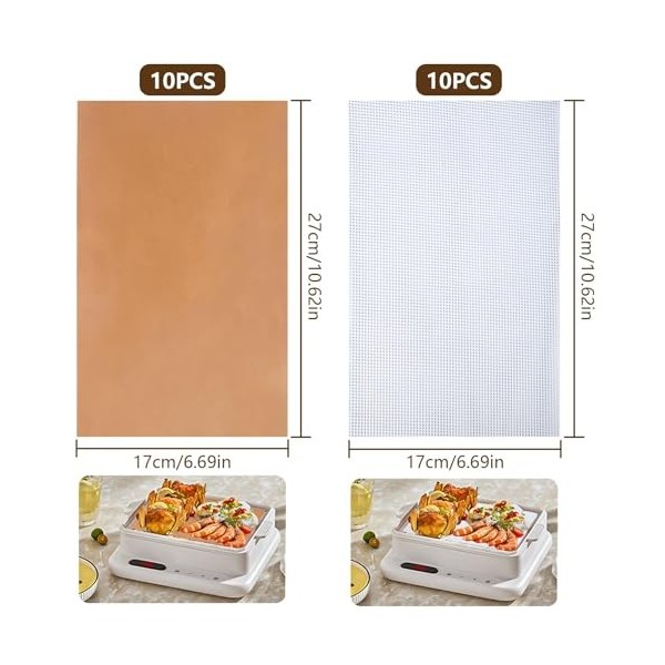 Lot de 10 feuilles de déshydrateur en silicone antiadhésif et 10 feuilles de déshydrateur rectangulaires pour déshydrateur au