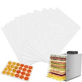 Herbst Lot de 10 films de déshydratation pour déshydrateur automatique, 35 x 30 cm, réutilisables, anti-adhésifs, tapis à vap