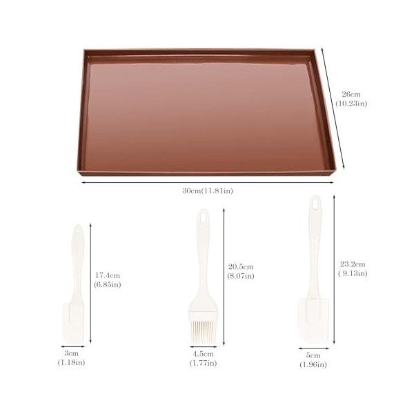 GOEDCH Feuilles de Déshydrateur en Silicone avec Bord: 4 Pièces Tapis Déshydratants en Silicone avec Grattoir, Tapis de Déshy