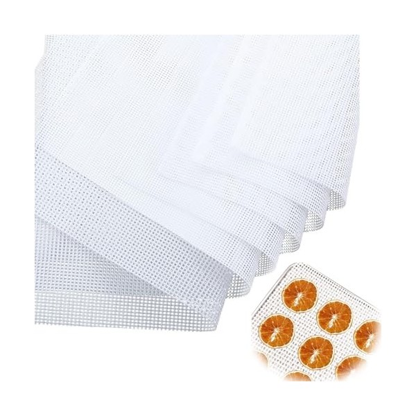 Lot de 6 feuilles de déshydratation carrées en silicone - 30 x 30 cm - Revêtement anti-adhésif - Réutilisables - Pour séchoir