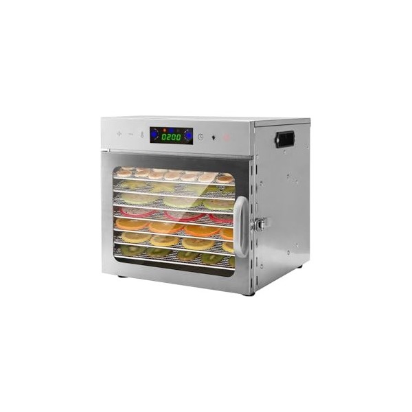 Domigard Essiccatore Alimentare Acciaio Inox, 400W Bassa energia Disidratatore 9 Vassoi in Acciaio Inox Temperatura Regolabil