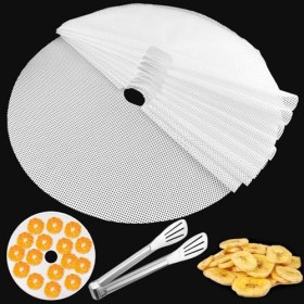 GZqiancang 10 Pièces Feuilles de déshydrateur de silicone, Feuilles Rondes de Déshydrateur de Silicone avec 1 pince de cuisin