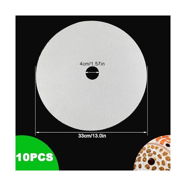 GZqiancang 10 Pièces Feuilles de déshydrateur de silicone, Feuilles Rondes de Déshydrateur de Silicone avec 1 pince de cuisin