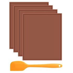 Asuinxurr Plaques de déshydratation en silicone avec en cuir pour fruits liquides, viande, légumes avec grattoir en silicone