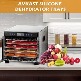 Asuinxurr Plaques de déshydratation en silicone avec en cuir pour fruits liquides, viande, légumes avec grattoir en silicone