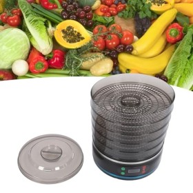 Déshydrateur Alimentaire, 5 Plateaux Empilables en Acier Inoxydable, Séchoir à Viande avec Minuterie Numérique Réglable et Co