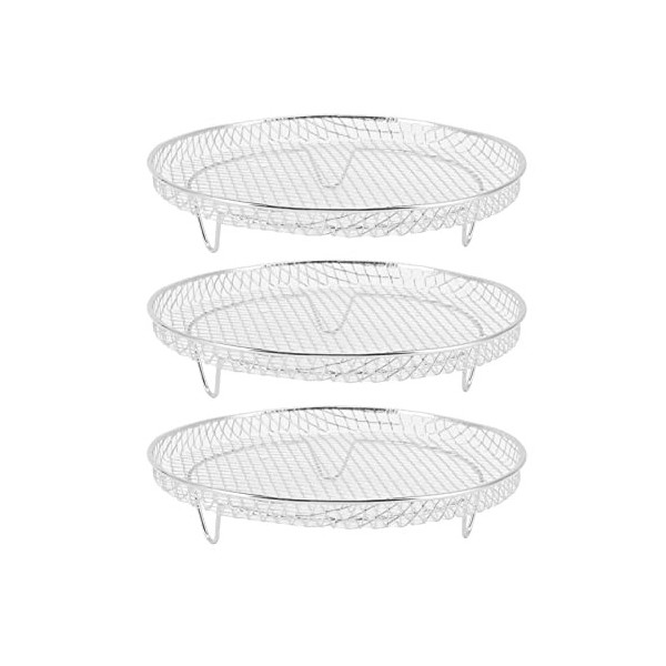 3pcs Support de Friteuse à Air, Support de Déshydratation Empilable Support de Déshydrateur Multicouche en Acier Inoxydable A