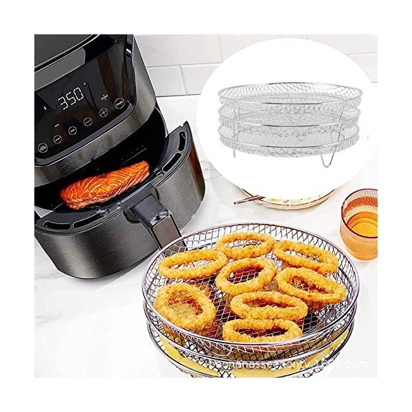 3pcs Support de Friteuse à Air, Support de Déshydratation Empilable Support de Déshydrateur Multicouche en Acier Inoxydable A