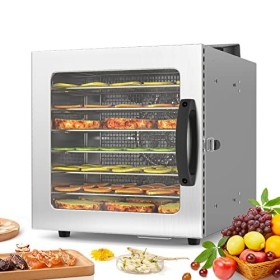 Lecon Chef Deshydrateur Alimentaire 450 W, Déshydrateurs avec 8 Plateaux Inox, Minuterie 24H et contrôle de température de 30