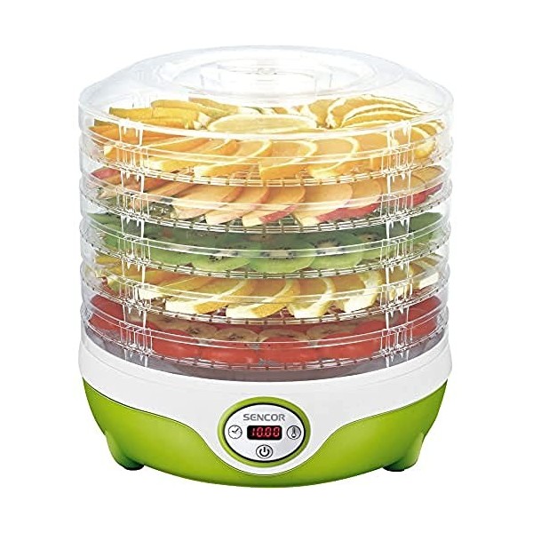 Déshydrateur Alimentaire avec Affichage Led Rétroéclairé, 240 W, Vert