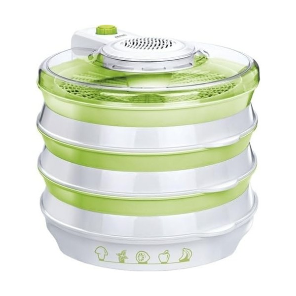 MPM MSG-06 Déshydrateur Alimentaire Électrique, Pliable, 6 Plateaux 30 cm, sans BPA, 2 Niveaux de Puissance, Sèche les Fruits