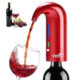 Cosyall Aérateur à vin électrique, Décanteur à vin électrique distributeur de vin automatique à un bouton Oxygénation rapide 