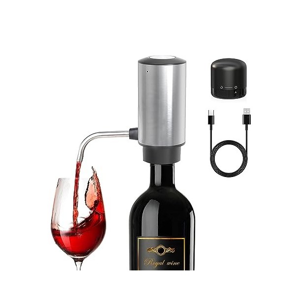 Aérateur et verseur de vin électrique, décanteurs de vin automatiques intelligents, distributeur de vin rechargeable avec câb