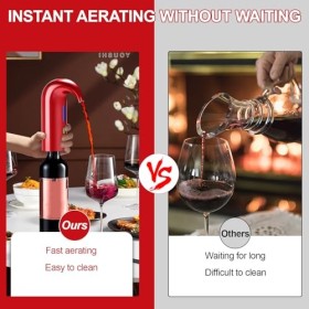 Aérateur de vin électrique portable rechargeable par USB, distributeur automatique à un bouton, oxygénation rapide du vin rou