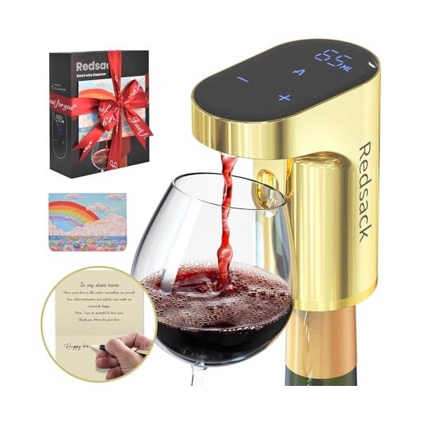 Redsack Cadeau pour mari Distributeur dalcool Aérateur Aérateur de vin électrique Doseur de spiritueux, cadeau danniversair
