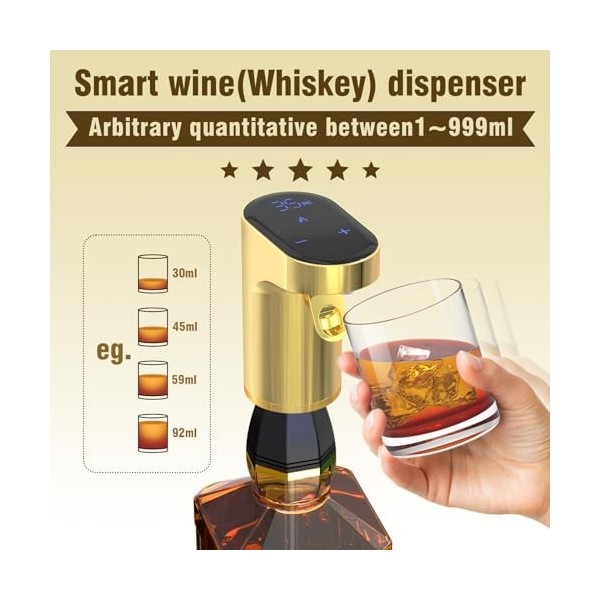 Redsack Cadeau pour mari Distributeur dalcool Aérateur Aérateur de vin électrique Doseur de spiritueux, cadeau danniversair