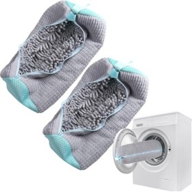 MYMAI Lot de 2 sacs de lavage pour chaussures - Réutilisables à 360 ° - En fibre de nettoyage - Pour baskets, chaussettes et 