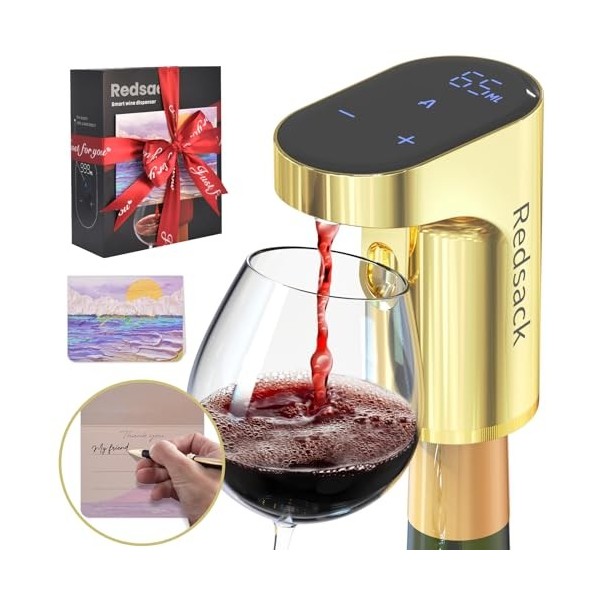 Redsack Cadeau pour mari Distributeur dalcool Aérateur Aérateur de vin électrique Doseur de spiritueux, cadeau danniversair