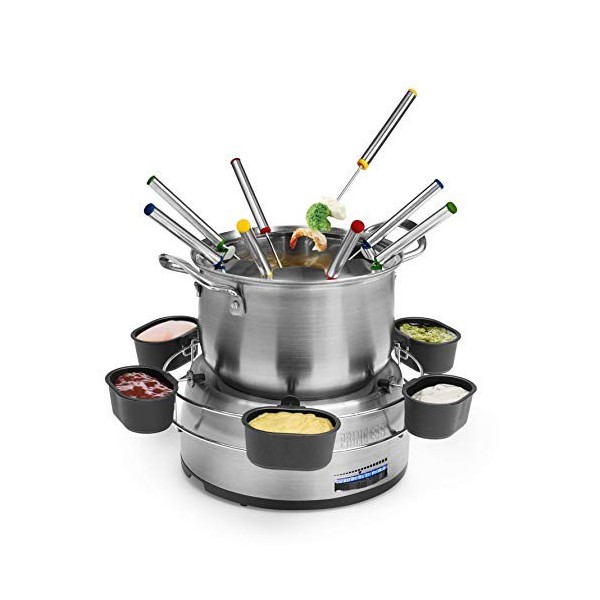 Princess Pure - Fondue - Pour Tous Types De Fondues - Caquelon 1,5 L - Pour 8 Personnes - 800 W