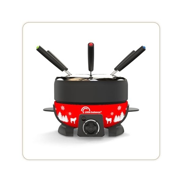 LITTLE BALANCE 8260 Happy Fondue 8 - Appareil à fondue 8 personnes - Caquelon anti-adhésif grande contenance 2 litres - Puiss