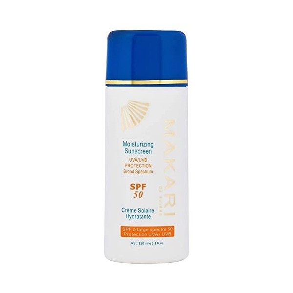 Écran solaire hydratant SPF 50 Makari 5,1 fl oz. – Lotion de protection solaire pour le visage et le corps | Aide à prévenir 