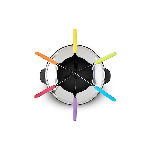 Livoo DOC106 Appareil à Fondue 6 Personnes | Capacité 1,6 L | 6 Fourchettes incluses | Thermostat Réglable | 500 Watts