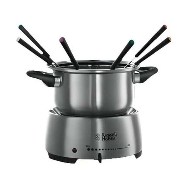 Russell Hobbs Appareil à fondue électrique [Température constante] Fiesta Fondue au fromage, au chocolat/ à lhuile/bouillon