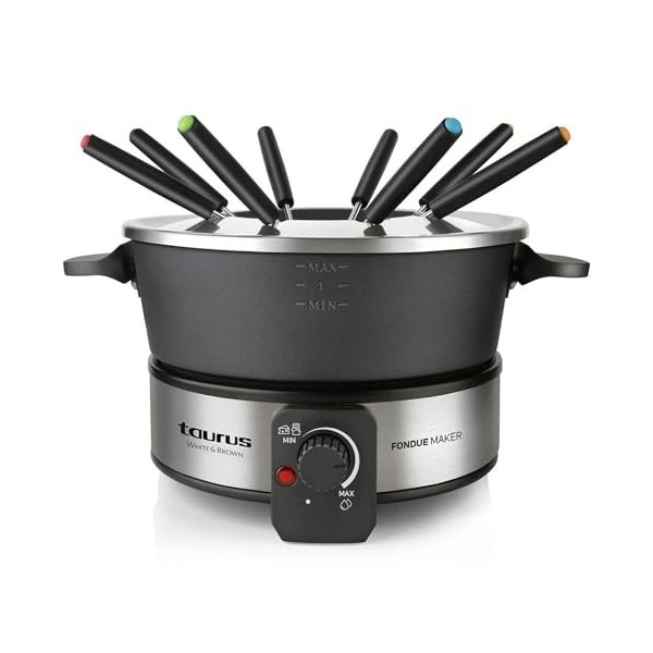 Taurus FF2 - Appareil à Fondue 1000W, Capacité de 2L, 8 personnes, Température régable, Tous types de fondues, Sans PFOA