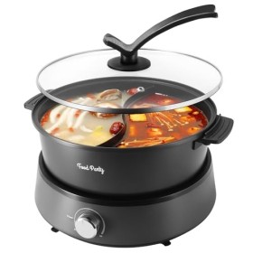Food Party Appareil Fondue Chinoise Hot Pot Electrique 6L 220V 1200W Shabu SHabu Hotpot avec Diviseur Wok electrique