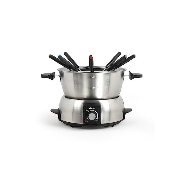 Livoo – Appareil à fondue électrique DOC263 – 8 personnes, 1,8L, 1000W, accessoires inclus