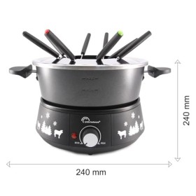 LITTLE BALANCE 8690 Black Fondue 8 Meuuuh...!, Appareil à fondue 8 personnes, Caquelon anti-adhésif grande contenance 2 litre