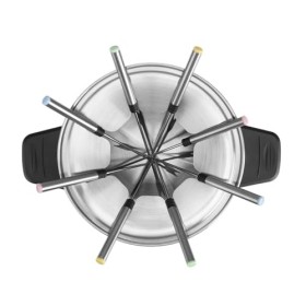 Orbegozo FDR 14 Fondue électrique pour 8 Personnes, 1,4 L, Fromage, Chocolat et Viande, régulateur de température, Couvercle 