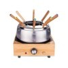 LITTLE BALANCE 8320 Wood Fondue 8 Inox - Appareil à fondue 8 personnes - Caquelon Inox anti-adhésif grande contenance 2 litre