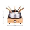 LITTLE BALANCE 8320 Wood Fondue 8 Inox - Appareil à fondue 8 personnes - Caquelon Inox anti-adhésif grande contenance 2 litre