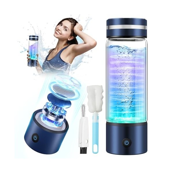 IUHFSIFS Générateur de bouteille deau à hydrogène 3000 PPB 【Nouvelle mise à niveau 2024】【Certificat mondial CAS】Bouteille d