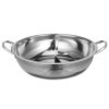 FELTECHELECTR Faitout Shabu Shabu double face en acier inoxydable avec séparateur pour plaque de cuisson à induction et cuisi