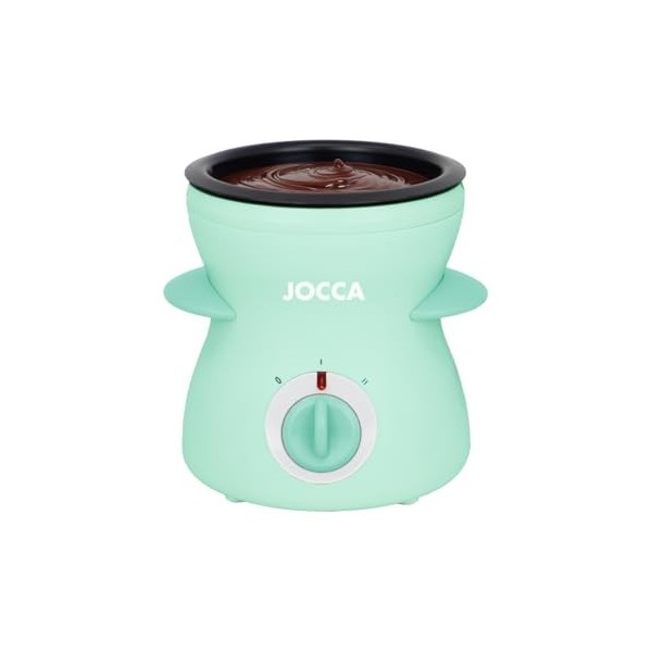 Jocca Machine à Fondue Funny Cooking Turquoise, Capacité 350ML, 2 Températures, 25W, Idéal pour Fondue au Chocolat ou au From