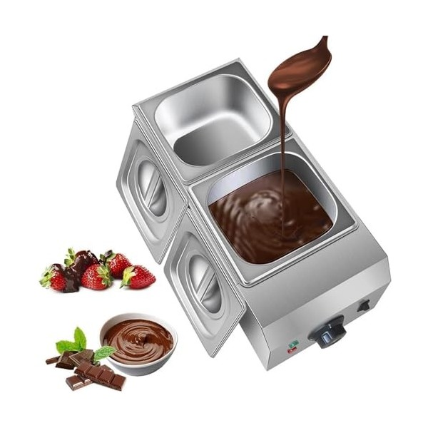 Creuset de chocolat avec 2 pots Machine de trempage de chocolat électrique commerciale Machine de fusion de chocolat électriq
