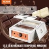 VEVOR Tempéreuse à Chocolat Commerciale 1500 W Bain-Marie Électrique pour Chocolat 2 Cuves de 3,3 L Fondoir à Chocolat Tempér