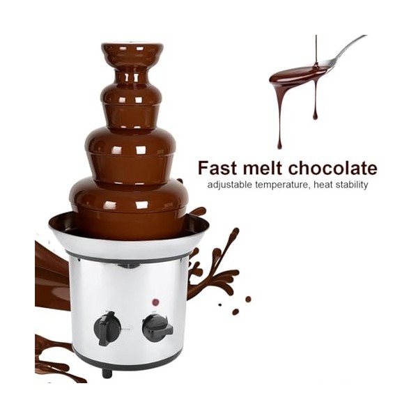 Stanza Machine à chocolat électrique réglable pour fontaines à chocolat pour usage commercial et domestique, anniversaire, ré