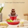 Machine à Fontaine à Chocolat à 3 Niveaux, Ensemble de Fontaine à Fondue au Chocolat électrique de 17 Oz avec Plateau de Serv