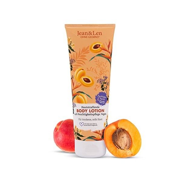 Jean & Len Lotion pour le corps raffermissante avec Q10 et huile de noyau dabricot fruitée 250 ml