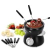 ADE Fondue au Chocolat électrique avec 8 fourchettes | 2 Niveaux de température pour Faire Fondre et Maintenir au Chaud | tem