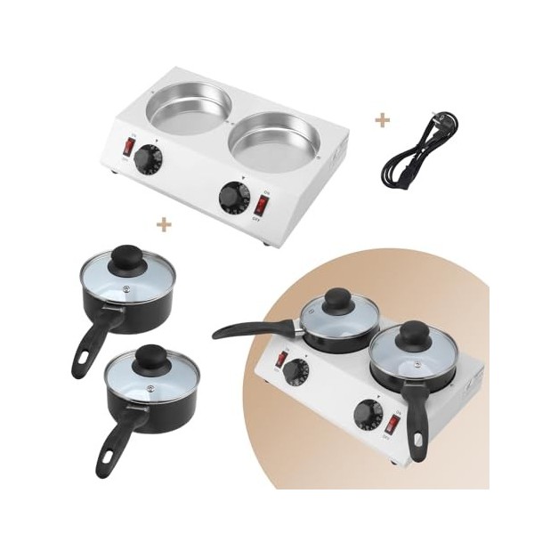 Fondoir à Chocolat électrique 2 Réservoirs pour Fondre le Chocolat 80 W Machine à fondre au chocolat électrique pour Fondre l