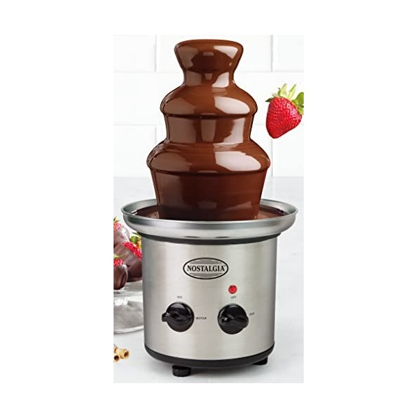 Nostalgia CFF-900 Fontaine à fondue au chocolat en acier inoxydable