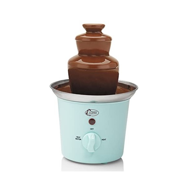 Bestron Fontaine à chocolat, 3 étages, petite fontaine à chocolat avec fonction de maintien au chaud, 60 watts, couleur: ment
